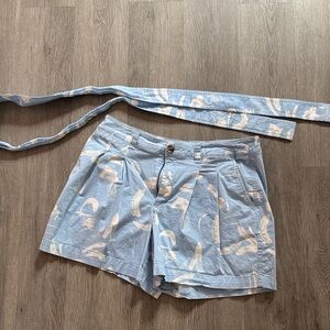 A New Day Light Blue Women's Shorts with White Pattern